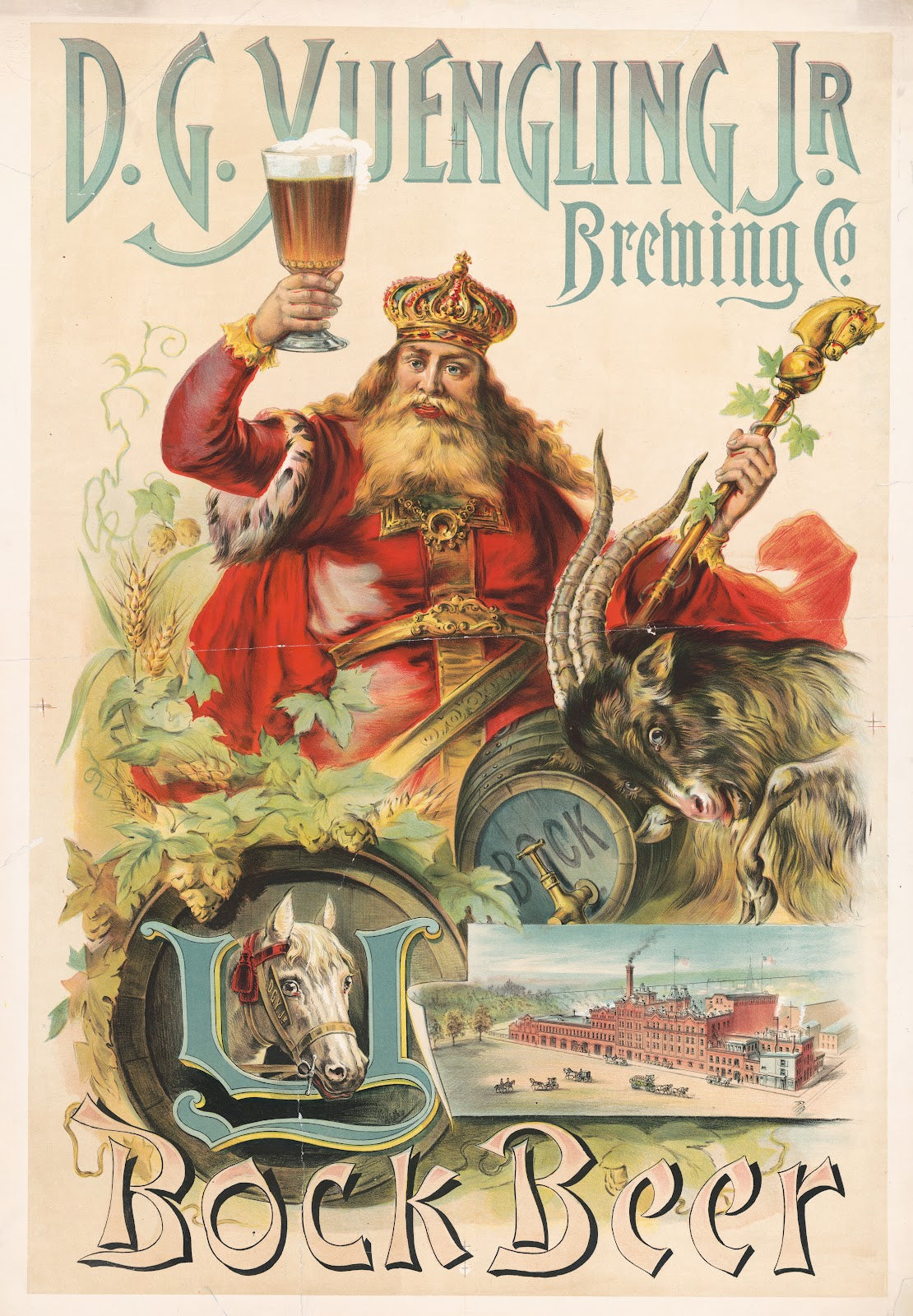DG Yuengling Jr Brewing Co bock beer 1890