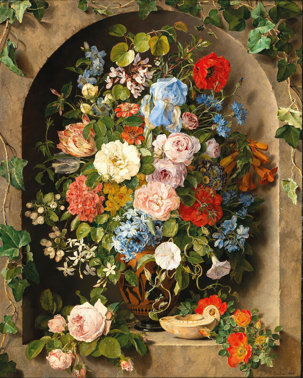 A Large Bouquet of Flowers in a Greek Vase 1836