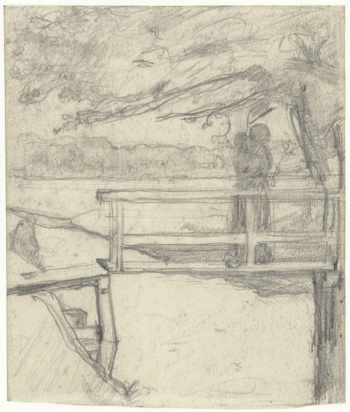 Vrouw met kind op een bruggetje 1878 1938