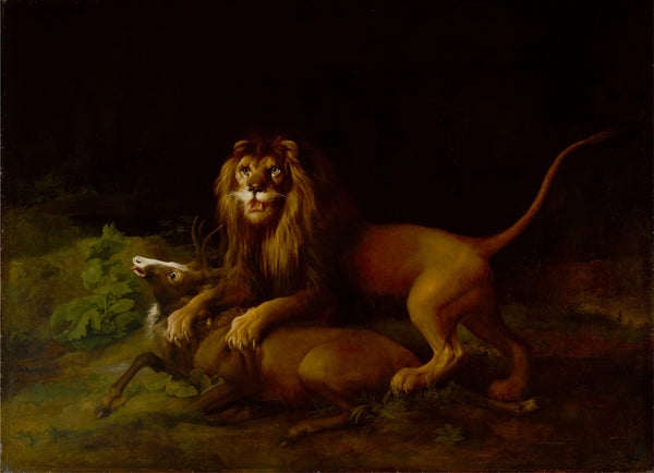 A Lion Attacking a Stag between 1765 and 1766