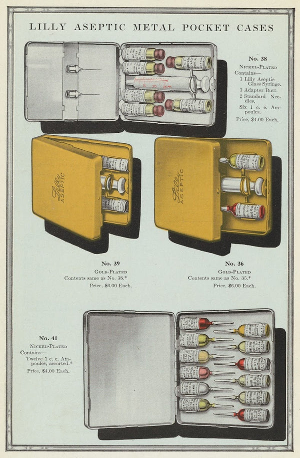 Lilly Aseptic Metal Pocket Cases 1919