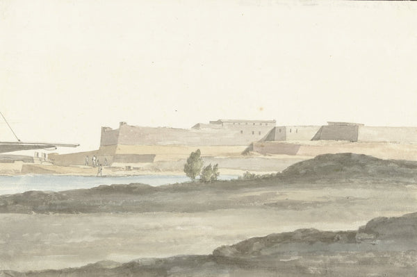 Gezicht op het kasteel in de haven van Barletta 1778