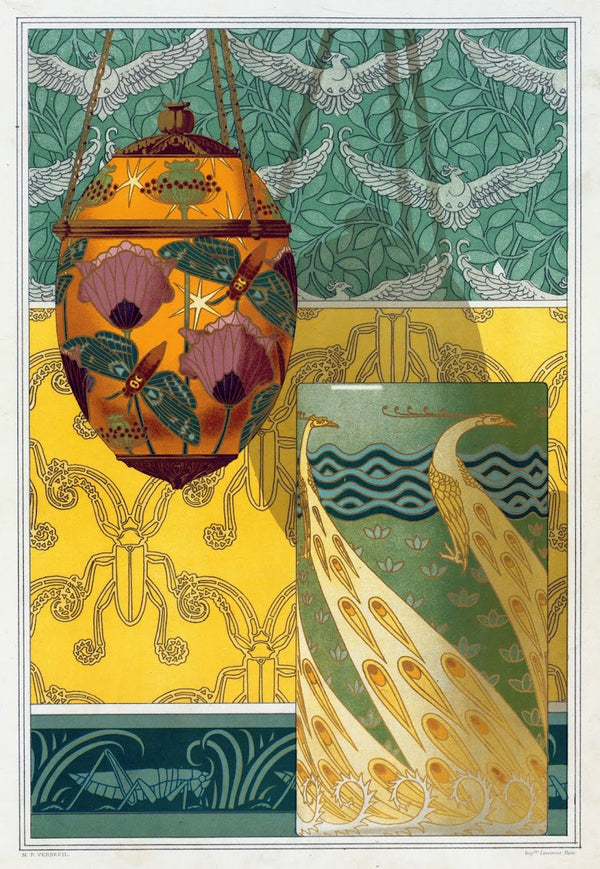 Papillons et pavots veilleuse émaux translucides Paons vase émaux cloisonnés 189