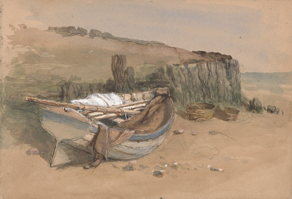 Study of a Beached Fishing Boat 1863