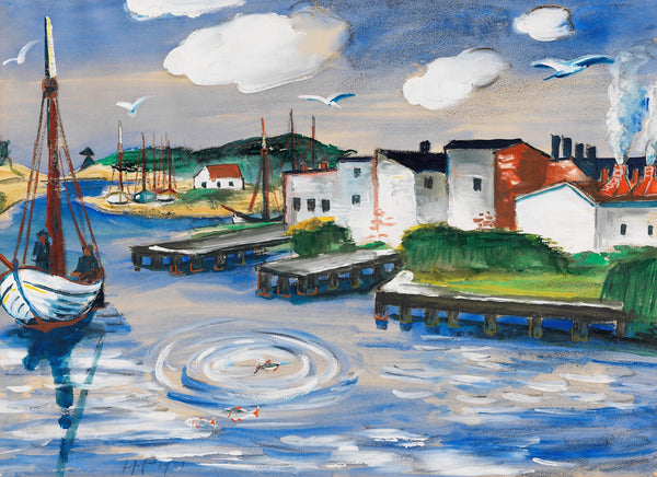 Fishing harbor in Leba 1921