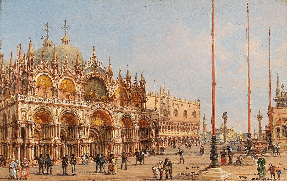 A View Of St Marks Basilica And A View Of St Marks Square