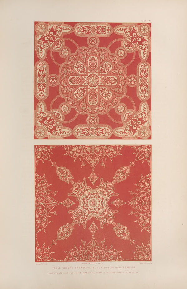 Table covers by Erskine Beveridge of Dunfermline 1851 1853