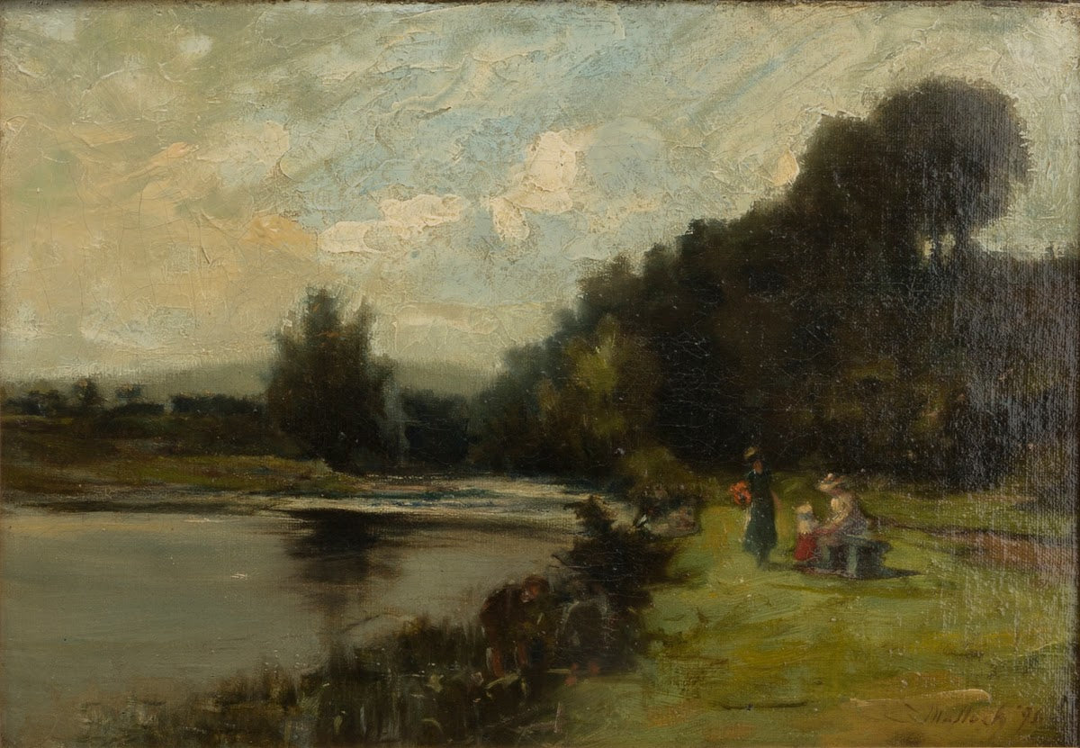 Figures on a River Bank