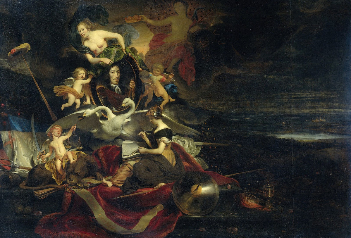 Allegory on the Dutch Raid on the Medway 1667 with a Portrait of Cornelis de Wit