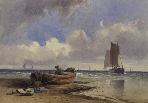 Fishing boat on the shore at Hastings 1835 1864