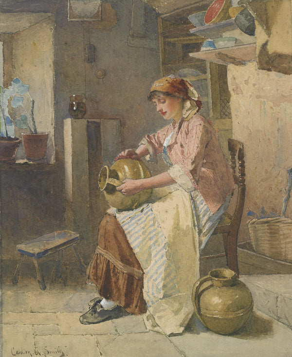Girl in kitchen 1882