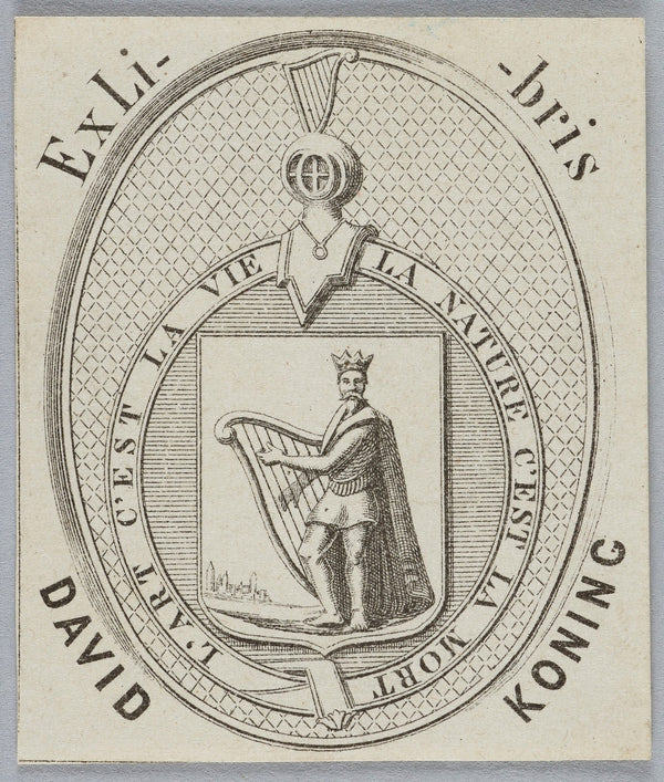 Bookplate of David Konig LArt cest la vie La Nature cest la mort 19th century