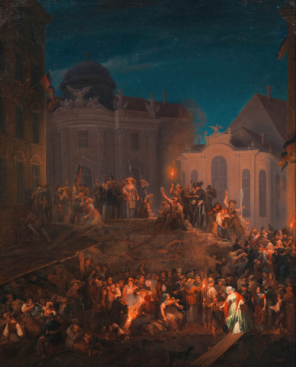 Die Barrikade auf dem Michaelerplatz in der Nacht vom 26 auf den 27 Mai 1848 184
