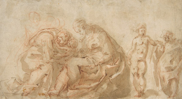 The Holy Family with Attendant Putti 15601630
