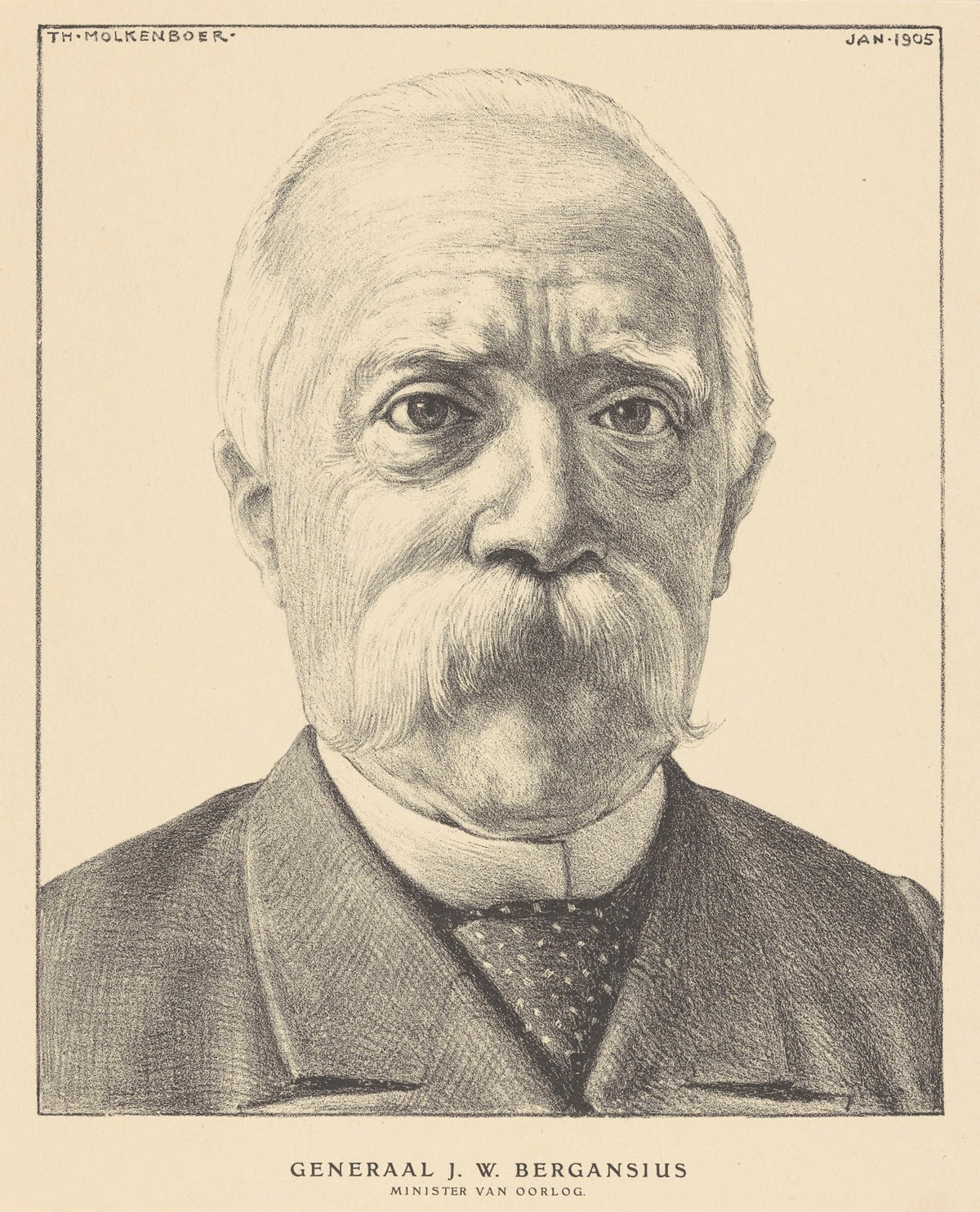 Portret van generaal Johannes Willem Bergansius 1905