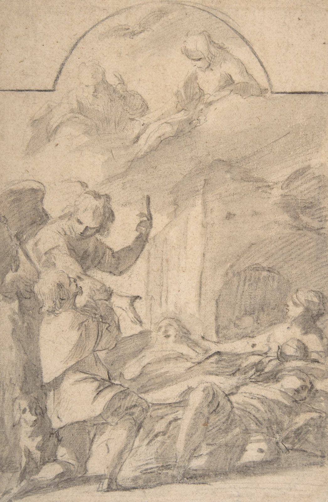 St Roch Interceding before the Holy Trinity for Plague Victims 17th century