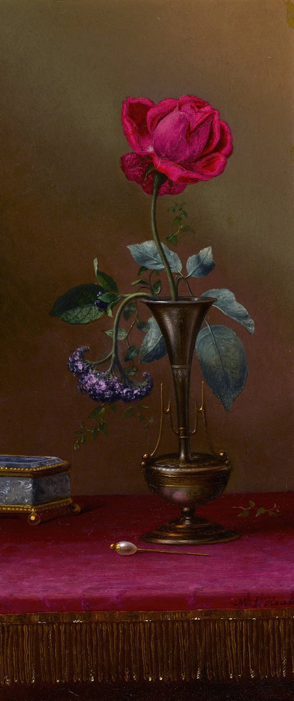 Red Rose and Heliotrope in a Vase Requited and Unrequited Love circa 1871 1880