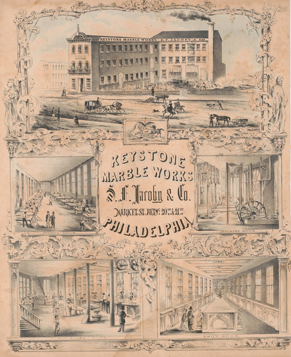 Keystone marble works SF Jacoby Co Market St 1856
