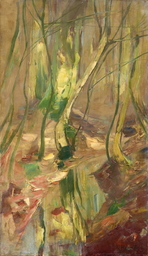 Waldlandschaft mit Bachlauf Golmer Luch 1912