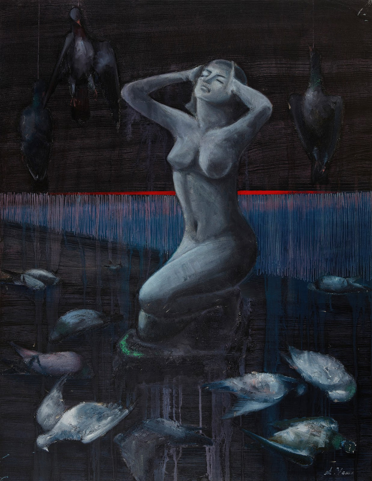 Nude Woman with Pigeons 1970 1975