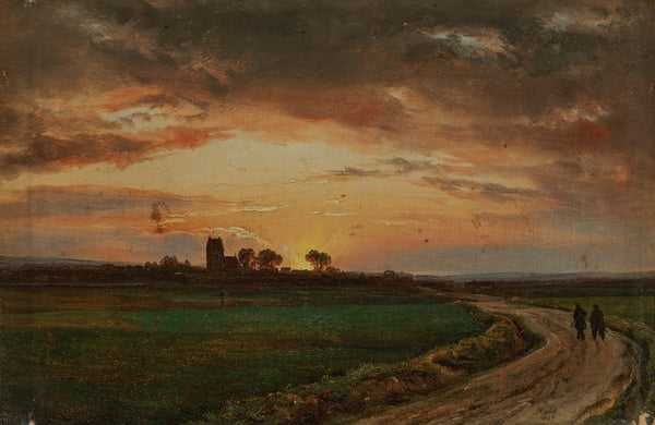 Landscape near Lippe at sunset 1827