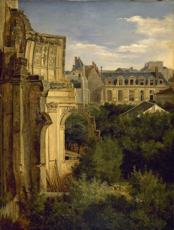 Ruines de léglise Saint Louis du Louvre et hôtel de Longueville 1833