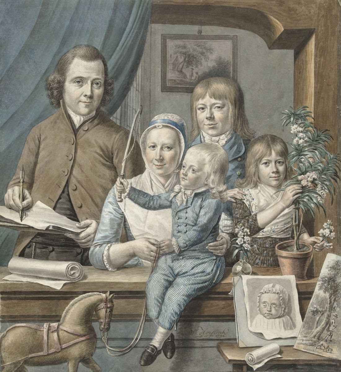 De kunstenaar zelf en zijn gezin 1796