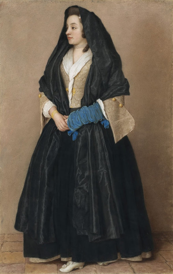 An Elegant Young Woman in Maltese Costume c 1744