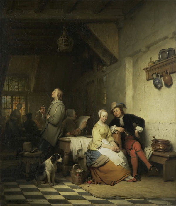 Interior of an Inn with Figures in Seventeenth Century Costume 1848