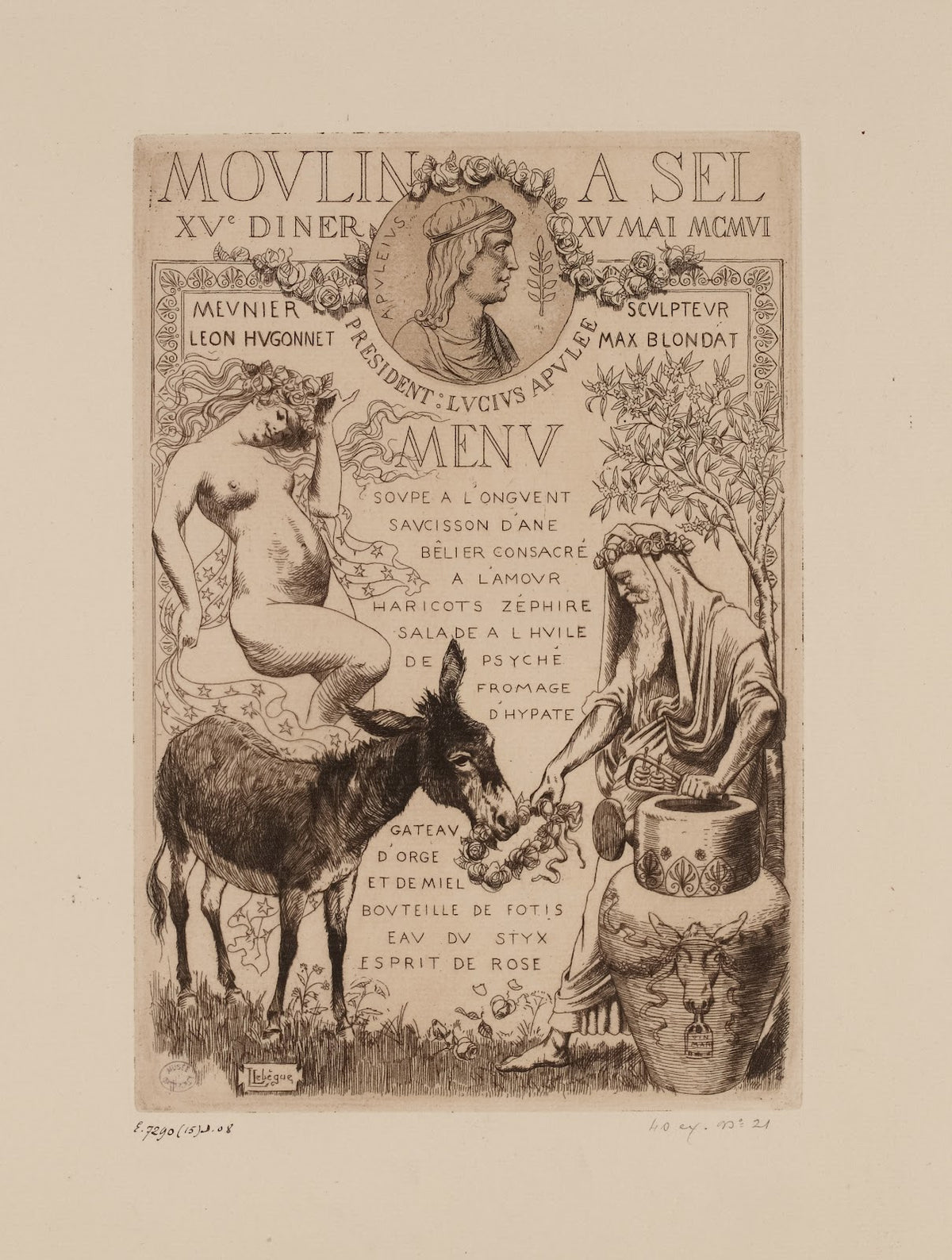 15e dîner du Moulin à Sel le 15 mai 1906 sous la présidence de Lucius Apulee 190