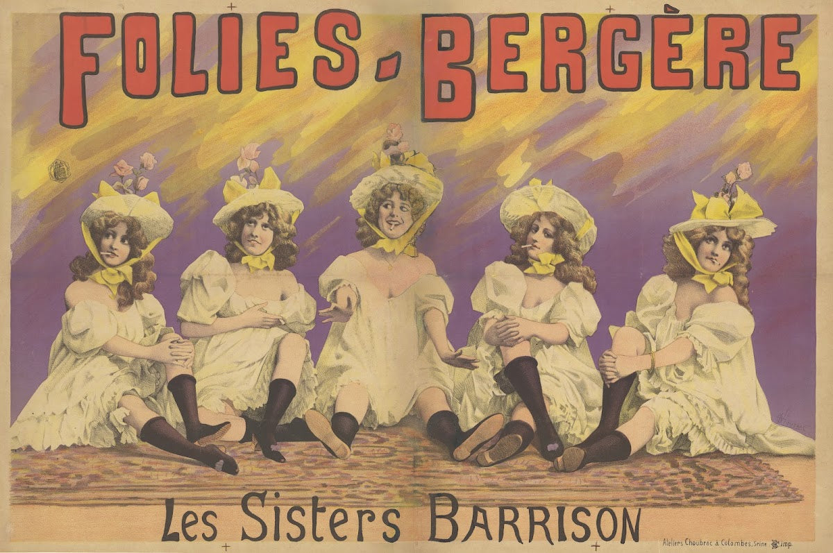 Folies Bergère Les Sisters Barrison 1890