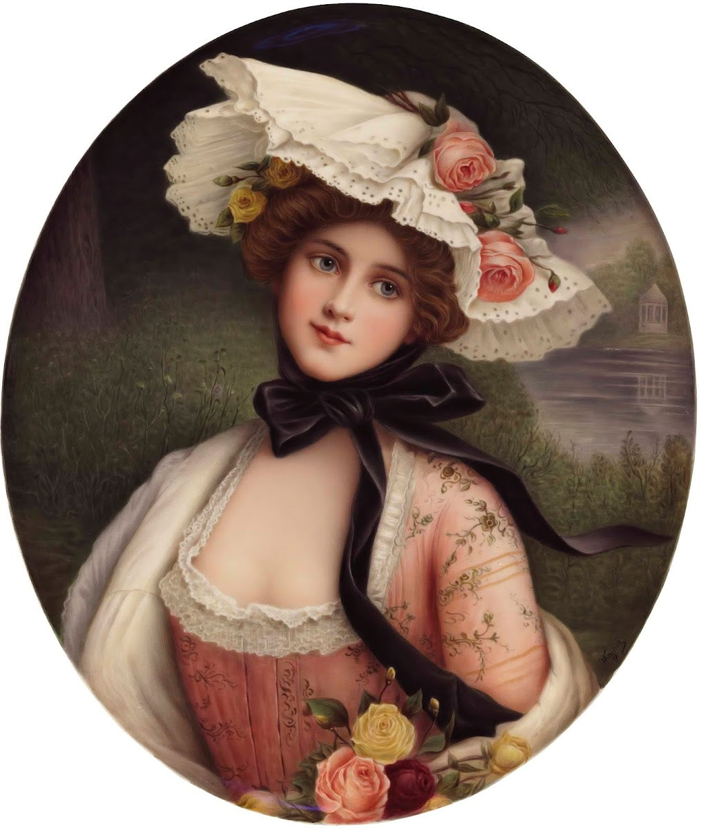 Portrait of a beauty holding roses