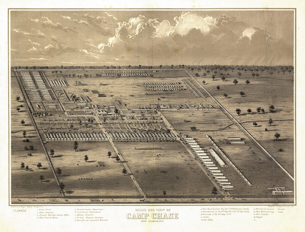 Birds eye view of Camp Chase near Columbus Ohio 1860s