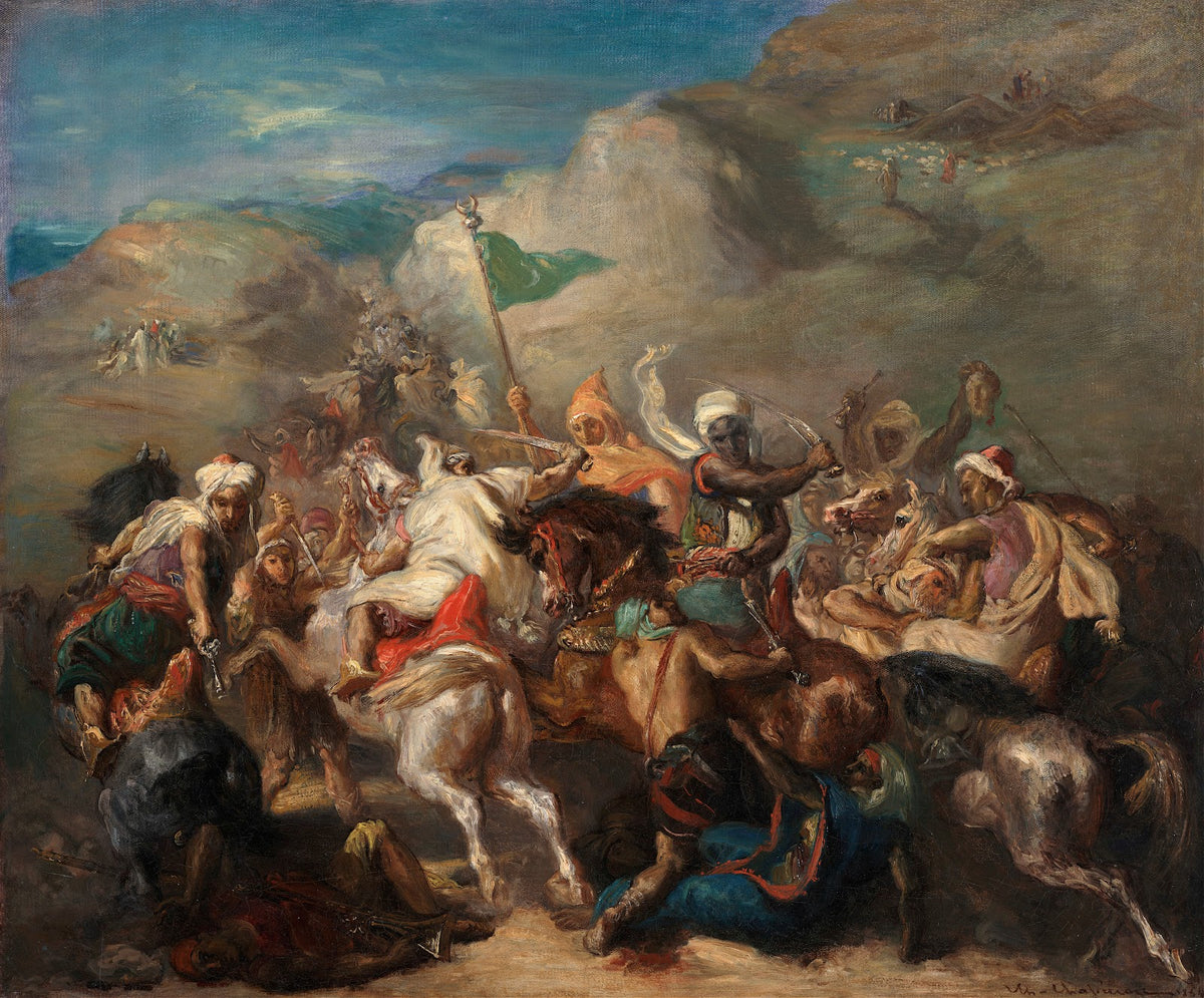 Battle of Arab Horsemen Around a Standard 1854