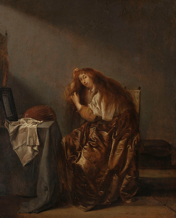 Woman in front of the mirror