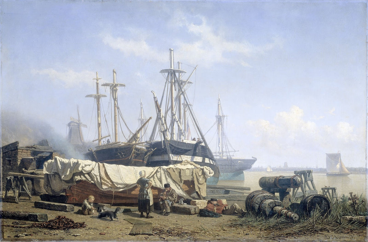 Midday break at a Shipyard on the Maas 1865 1867