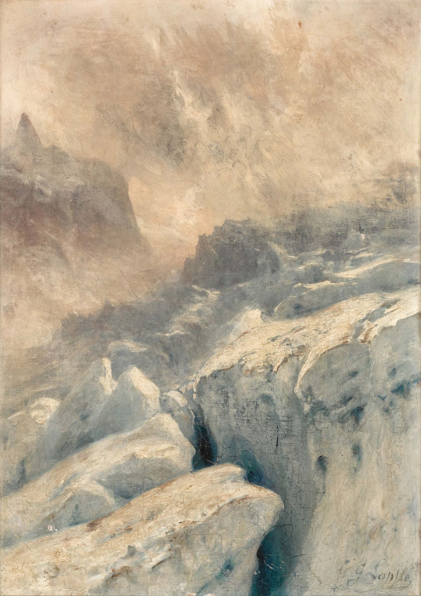 Crevasses on the Glacier du Géant below the Col du Géant Vallée Blanche Chamonix