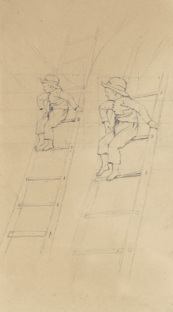 Studies of a Boy on a Ladder c 1840 1850