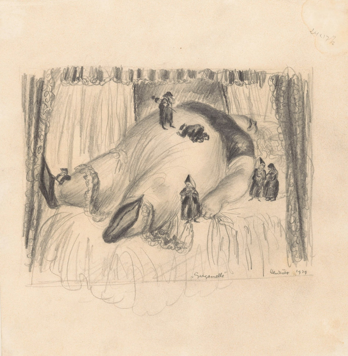 Gargamelle op bed liggend 1939