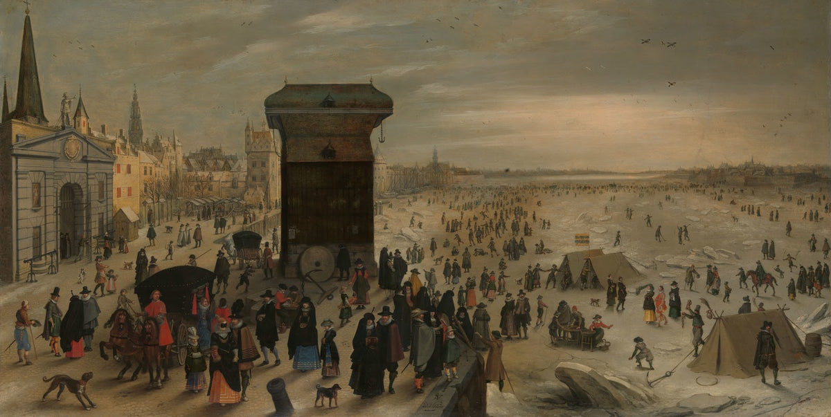 The Crane on the Antwerp Quay by the Frozen Scheldt 1622