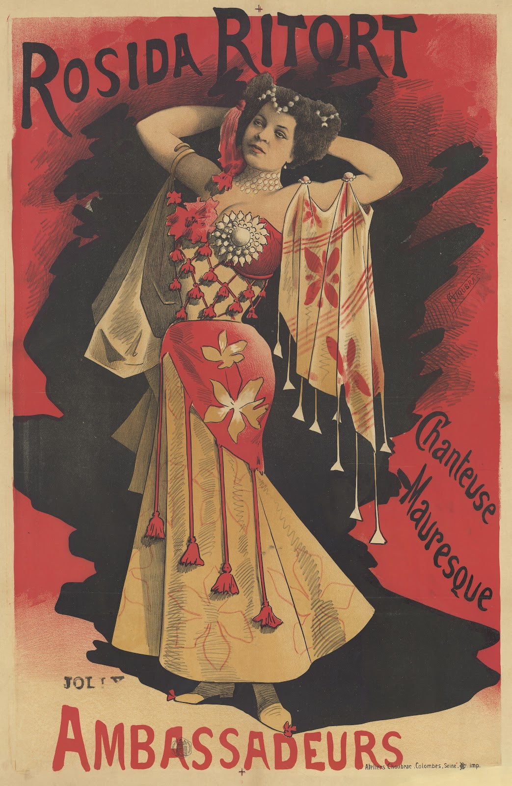 Rosida Ritort chanteuse mauresque Ambassadeurs 1890