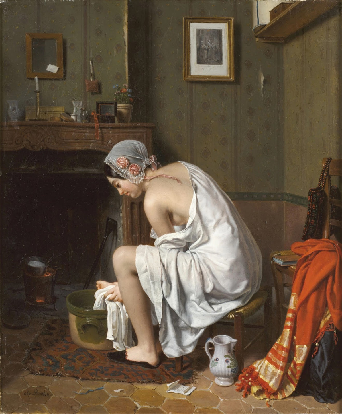 Jeune femme à sa toilette