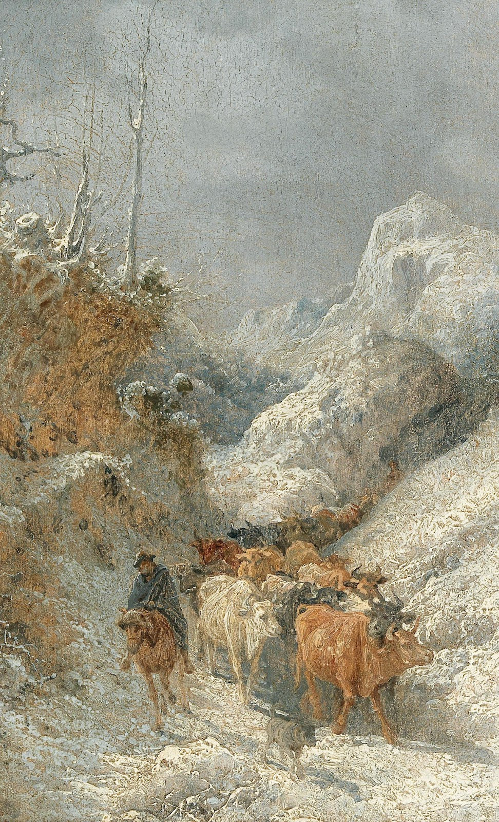 Hirte mit Rinderherde