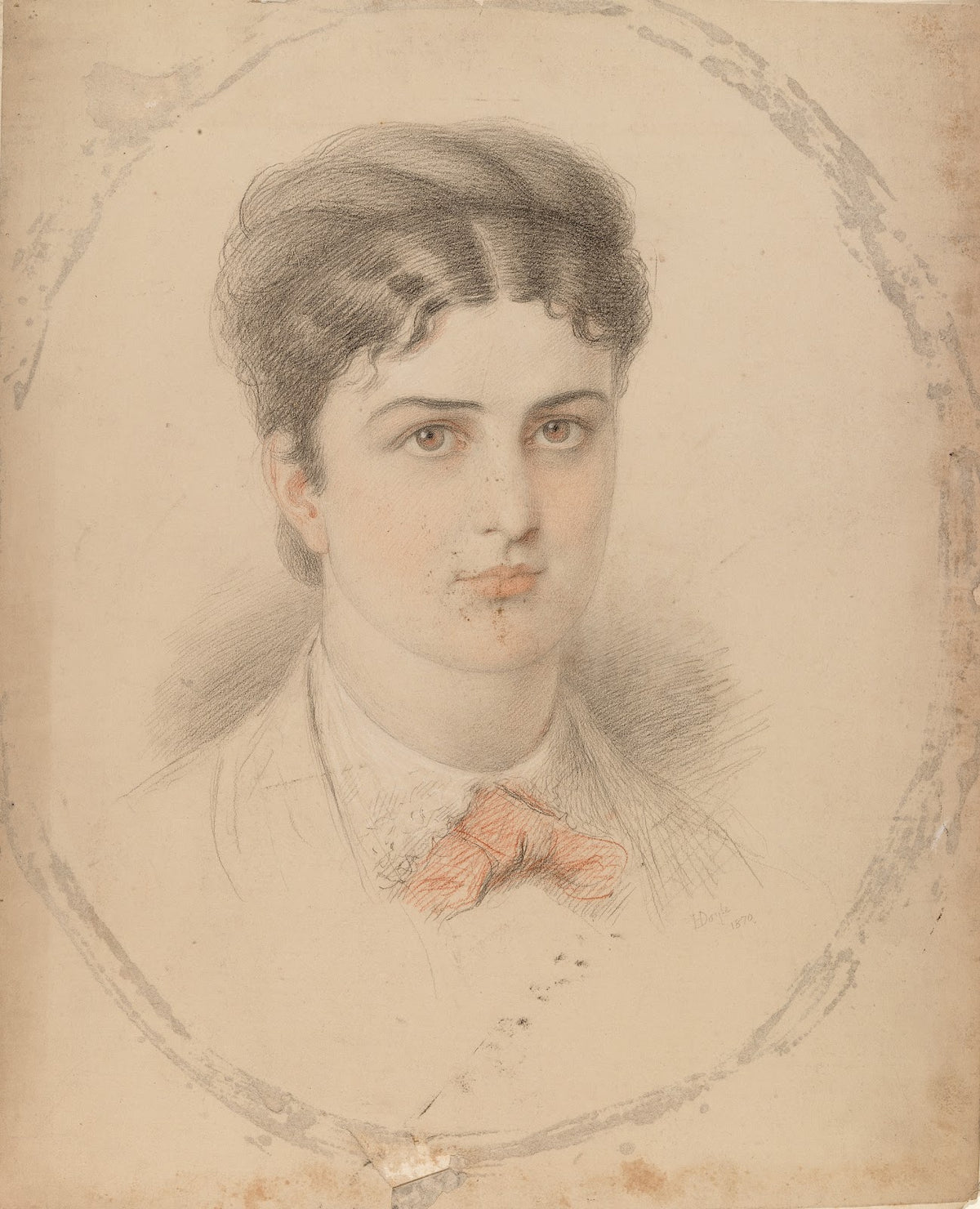 Portrait of a Lady with a Red Bow tie 1870