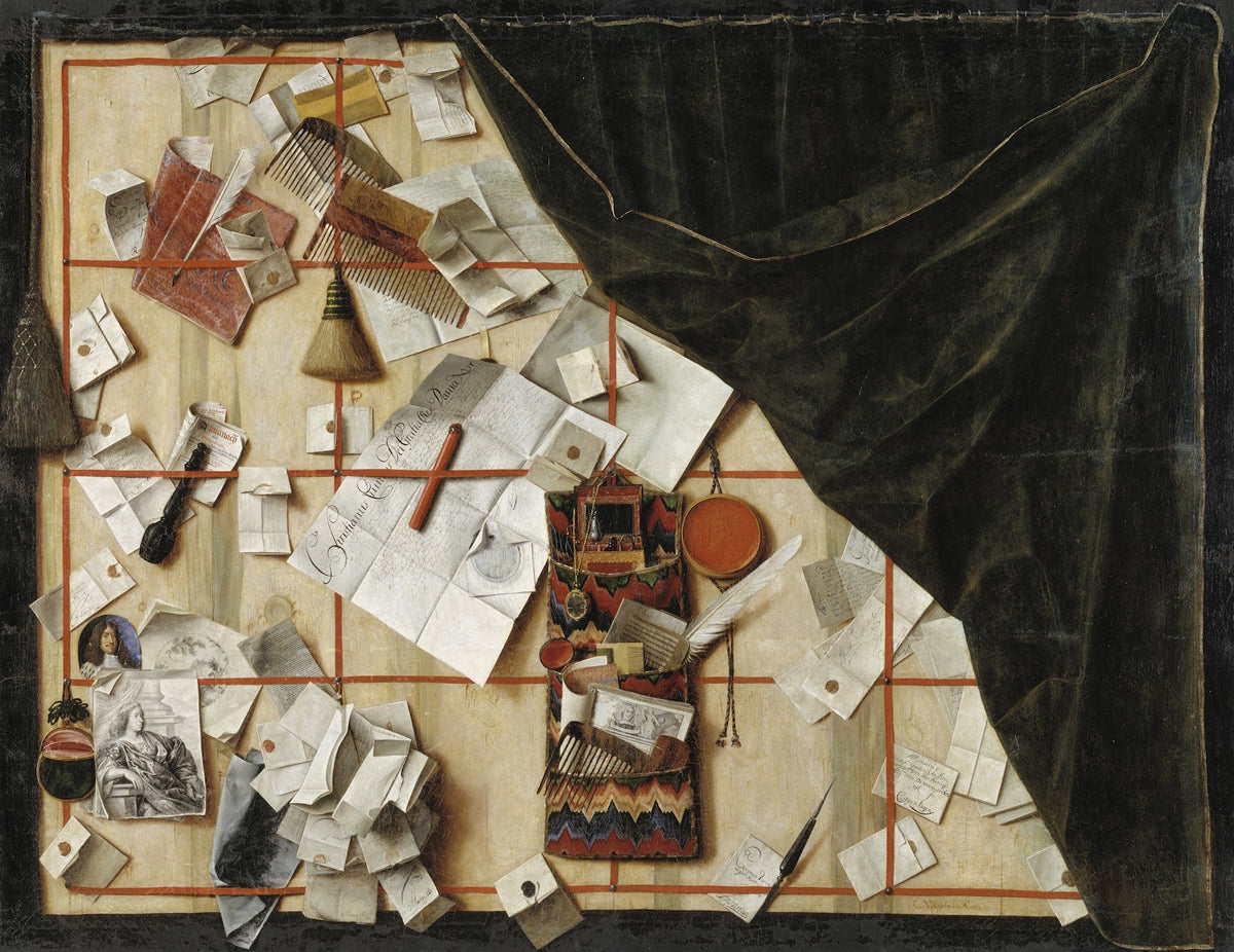 Trompe Loeil Of A Letter Rack With Christian Vs Proclamation 1671