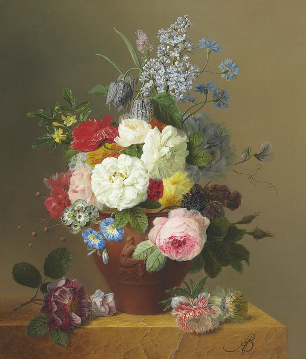 Roses Poppies Cornflowers Convulvulus Jasmine Fritilleries a Primula a Peony and