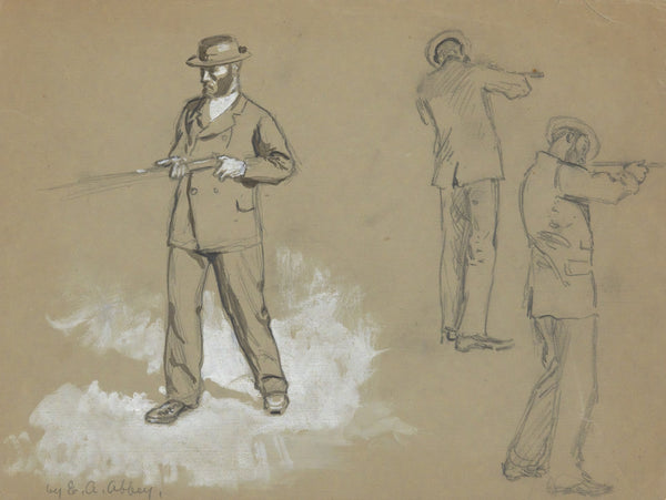 Three Sketches of a Man with a Gun