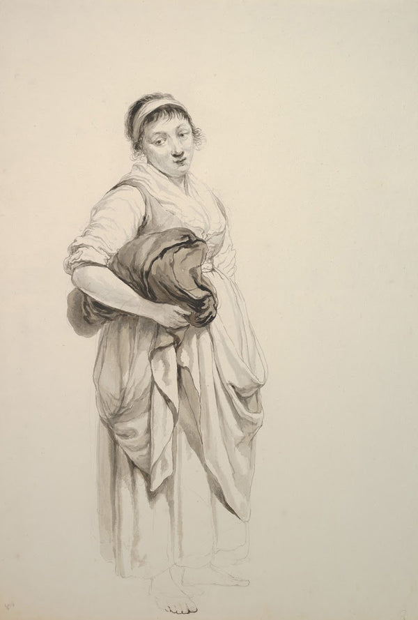 A Standing Young Washerwoman late 18thearly 19th century