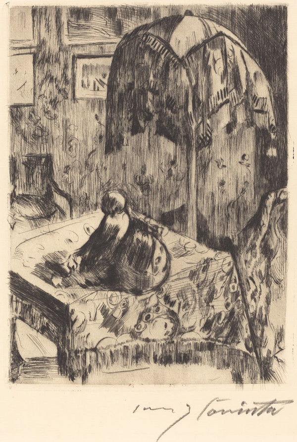 Interior with Floor Lamp Interieur mit Stehlampe 1916