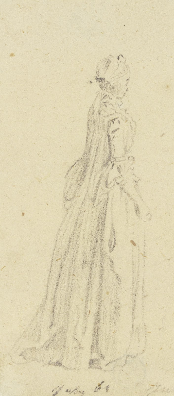 Stehende Frau im Profil nach rechts 1761